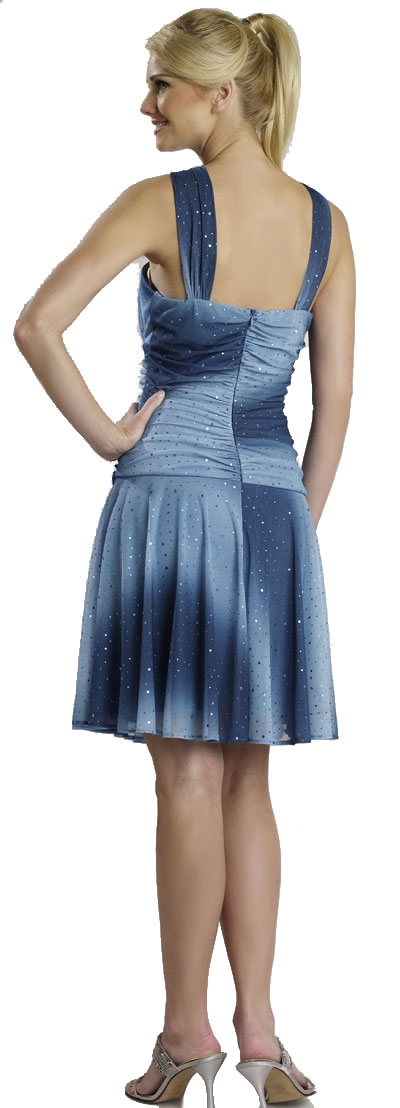 Halter Neck Shimmering Ombre Party Dress — back