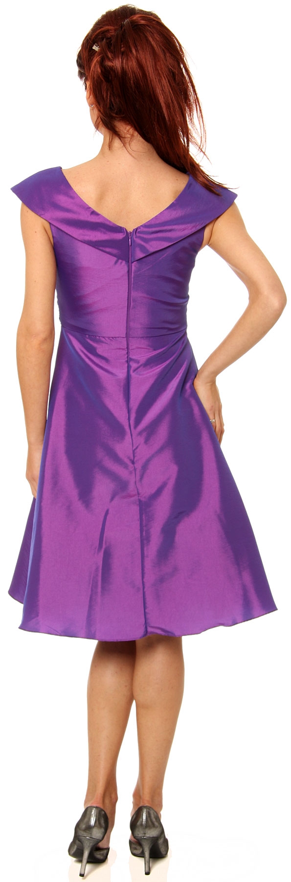 Formal Tea Length Cocktail Dress — back