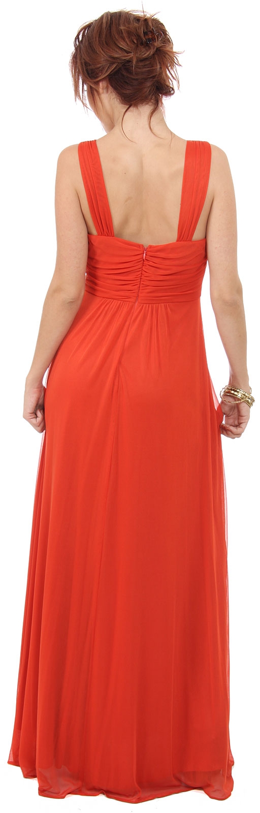 Mayan Inspired Embellished Neck Long Formal Dress — back