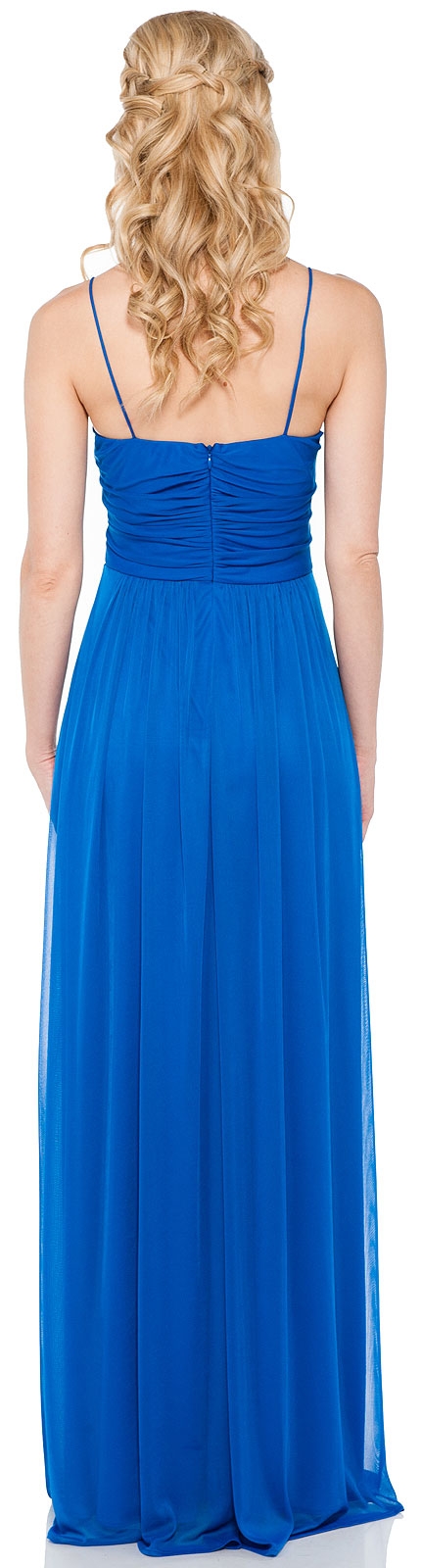 Bejeweled Waist Spaghetti Straps Formal Bridesmaid Dress — back