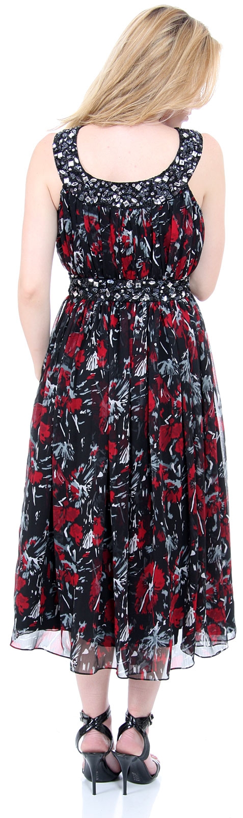 Scoop Neck Glittery Beaded Cocktail Dress — back