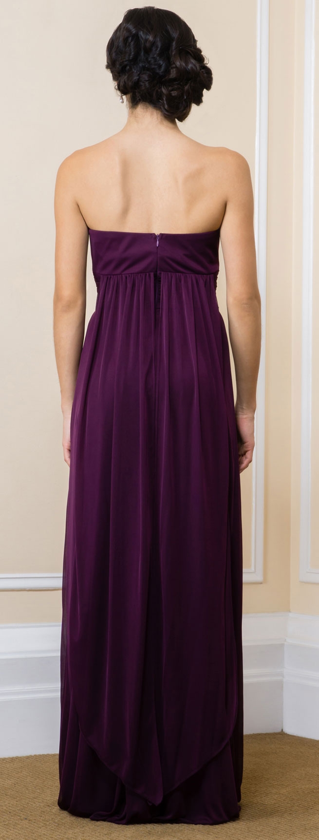 Convertible Empire Waist Long Formal Bridesmaid Dress — back
