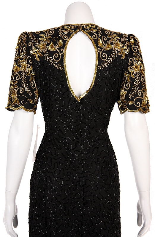 Short Sequin Floral Bodice Cocktail Dress — back