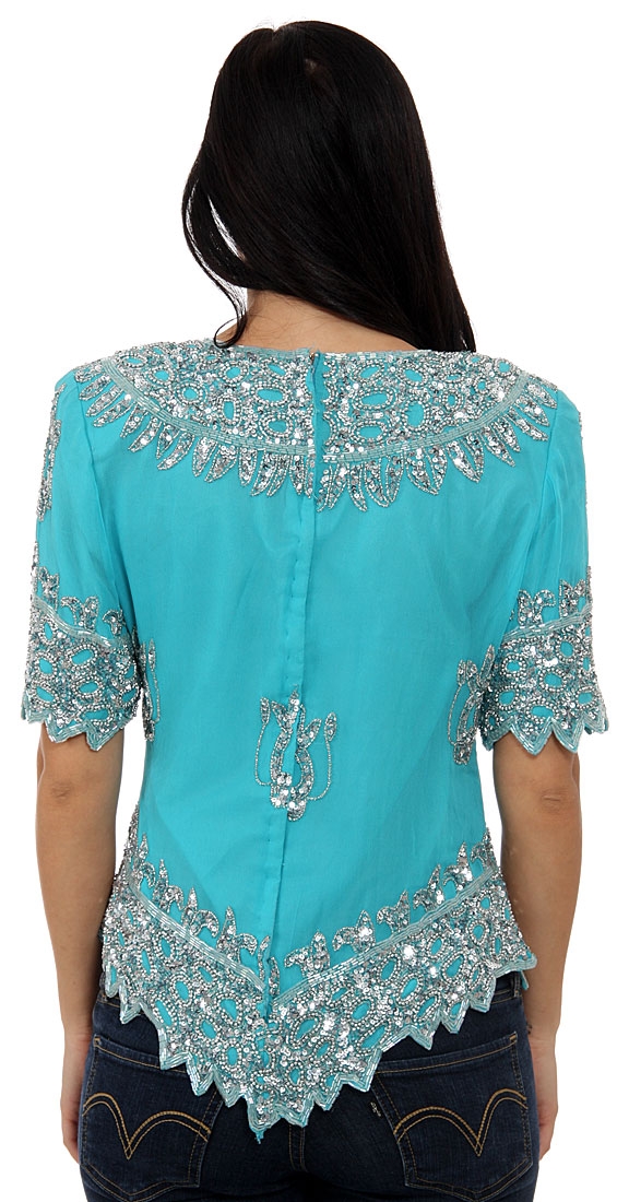 Formal Hand Beaded Blouse — back