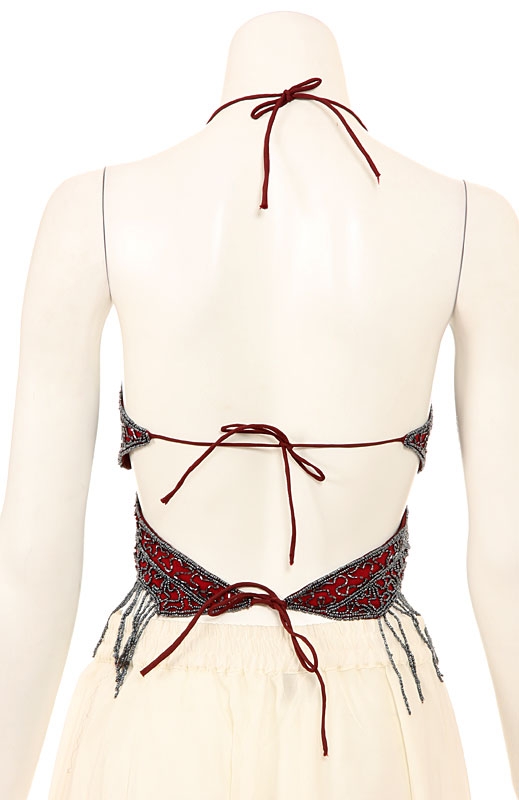 Halter Butterfly-like Sequined Designed Top — back