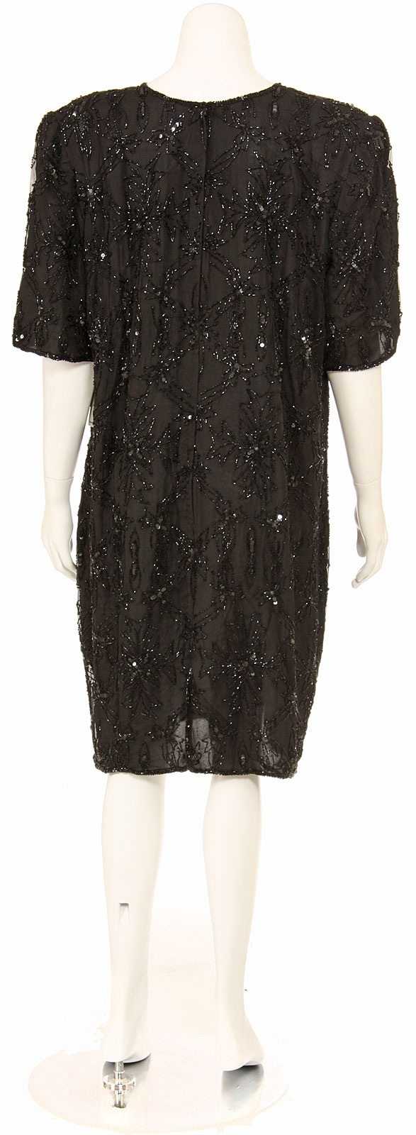 Flowered Print Sequined Cocktail Dress — back