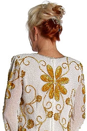 Hand Beaded Full Length Formal Dress — back