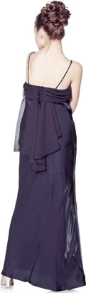 Valance Style Flared Long Formal Dress — back