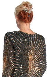 Full Length Handbeaded Formal Dress — back