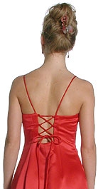 Rhinestones with White Insert A-Line Formal Dress — back