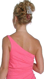 Single Shouldered Rhinestone Dress — back