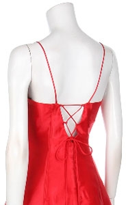 Puffy Prom Dress with Spaghetti Straps — back