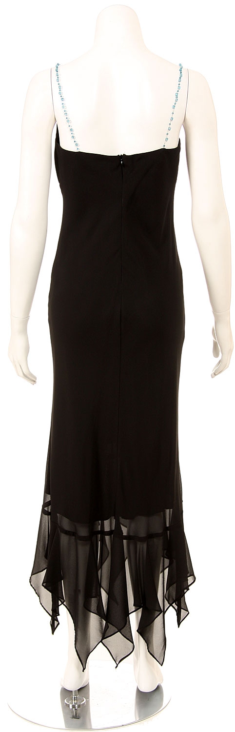 Ruched Bodice Formal Dress with Ruffles — back