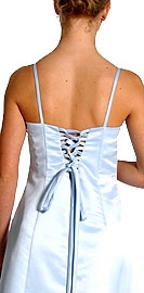 Black Ribbon Long Evening Dress — back