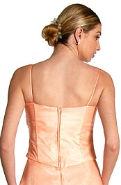 Beaded Bodice Prom Dress with Full Flare Skirt — back