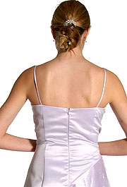 Multiple Flower Prom Dress on Satin and Organza — back