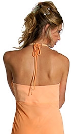 Beaded Halter-Neck Dress with Handkerchief Hemline — back