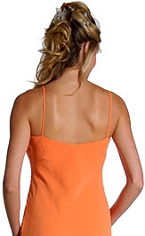 Spaghetti Evening Dress with Layered Skirt — back