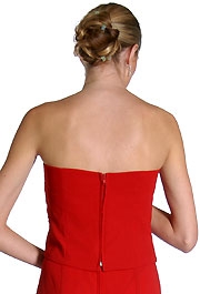 Glittered Asymmetric Evening Dress — back