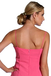 Beaded Spaghetti Strapped and Fringed Style Long Dress — back
