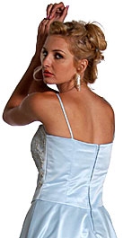 A-Line Spaghetti Strap Formal Dress — back