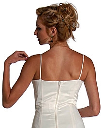 Spaghetti Strap Floral Beaded Formal Prom Dress — back