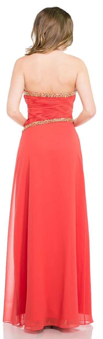 Strapless Sweetheart Neck Long Formal Prom Dress — back
