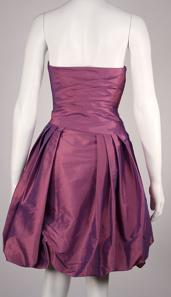 Strapless Pleated Bubble Short Party Dress — back