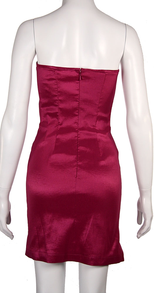 Strapless Shirred Fitted Cocktail Party dress — back