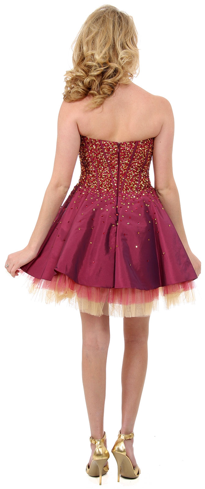 Sparkling Short Prom Dress — back
