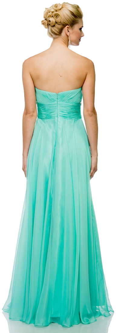 Sweetheart Neck Strapless Long Formal Prom Dress  — back