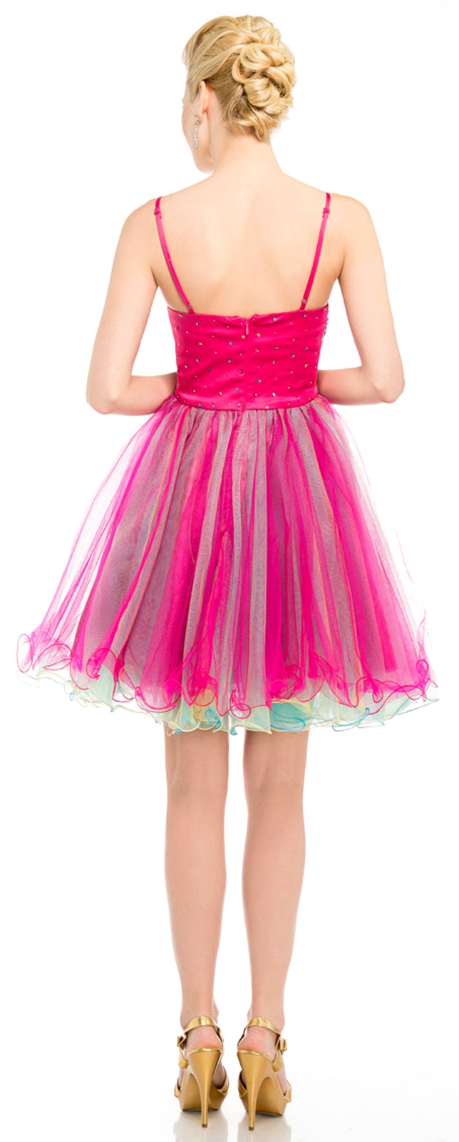 Spaghetti Straps Baby Doll Prom Dress with Butterfly Top — back
