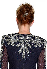Bow Beadwork Full Length Evening Gown — back