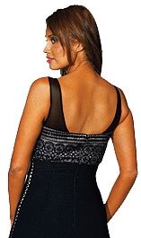 Black Beaded A-Line Formal Dress — back