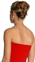 Shirred Bodice and Rhinestone Formal Dress — back