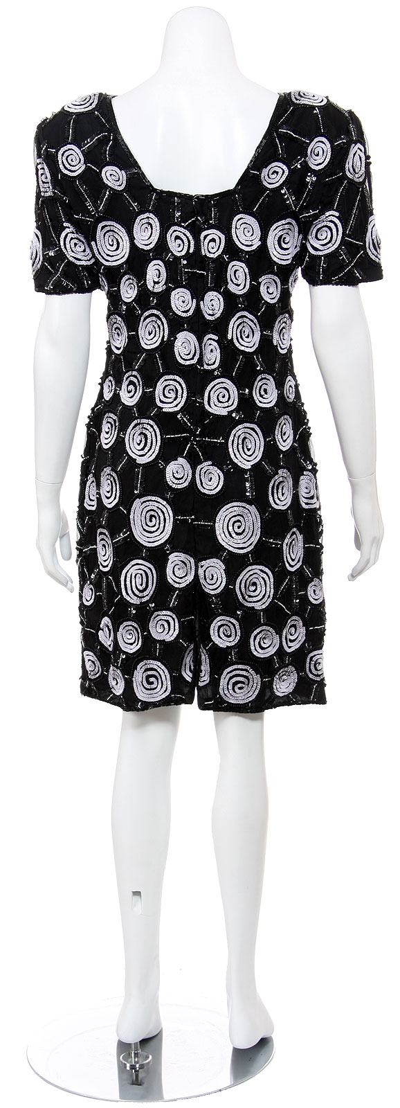 Galactic Inspired Hand Sequined Short Dress — back