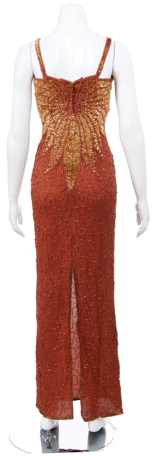Fierce Flares Hand Beaded Formal Dress — back