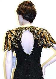 Tea Length Sequin Beaded Dress — back