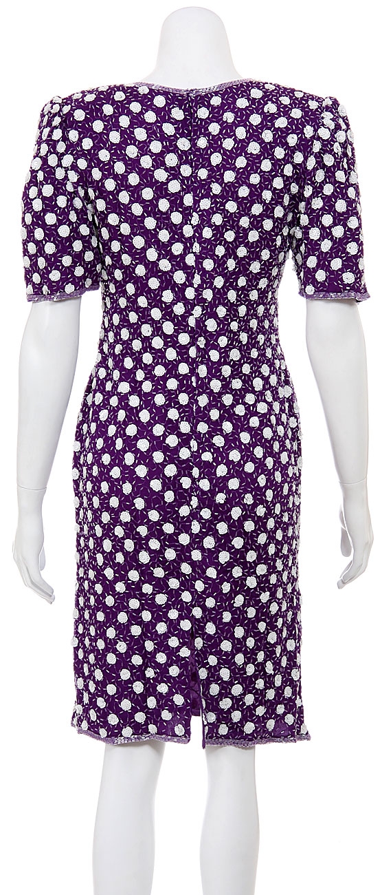 Small Drops Hand Beaded and Sequined Short Dress — back