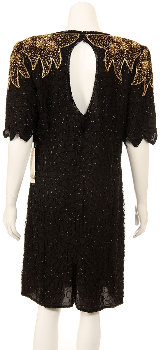 Short Sequin Formal Dress with Keyhole Back — back