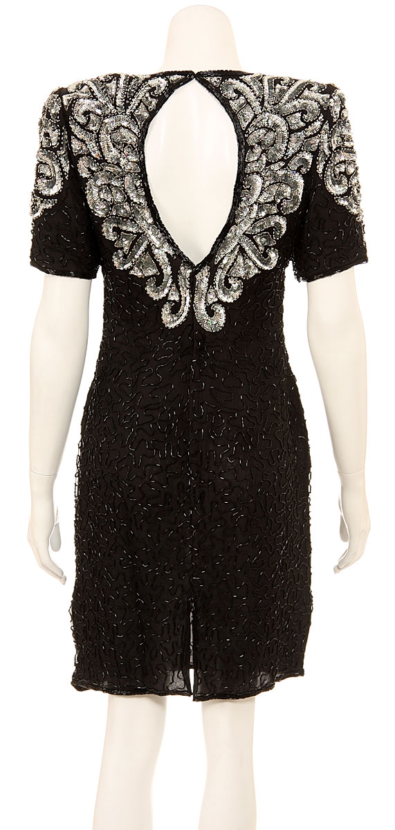 Beautiful Hand Beaded Formal Short Dress — back