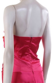 Shirred Strapless Full Length Evening Dress — back