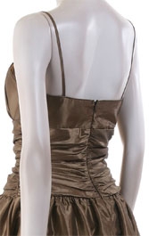 Spaghetti Strapped Bust Pleged Short Bubble Dress — back