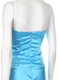 Strapless Bust Gathered Front Pleged Cockail Dress — back