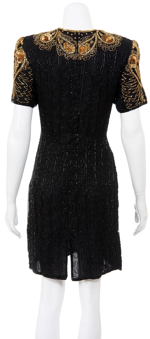 Hearty Drops Hand Beaded/Sequined Dress — back