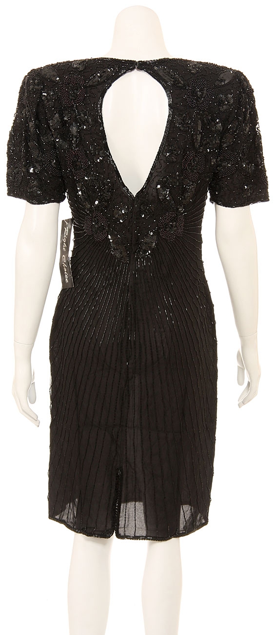 Short Sleeve V-Neck Cocktail Dress — back