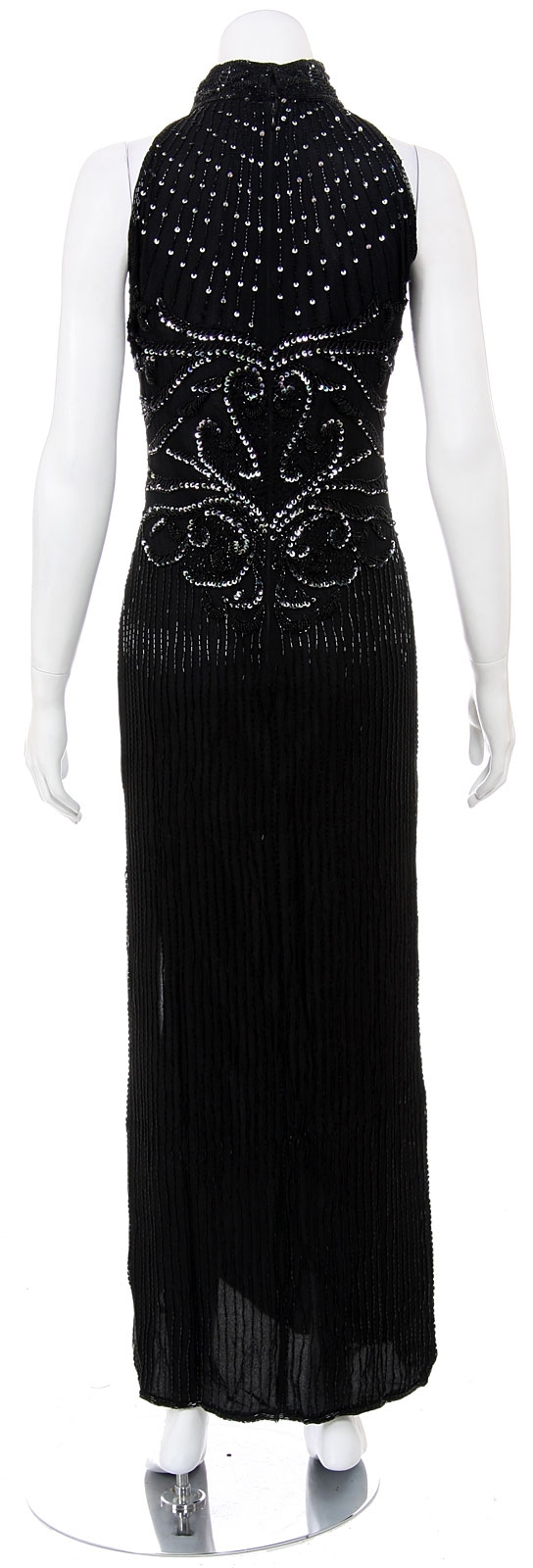 Swan Romance Turtle Neck Sequined Formal Dress — back