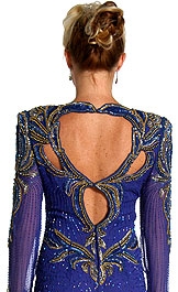 Keyholed Back Full Sleeve Long Gown — back