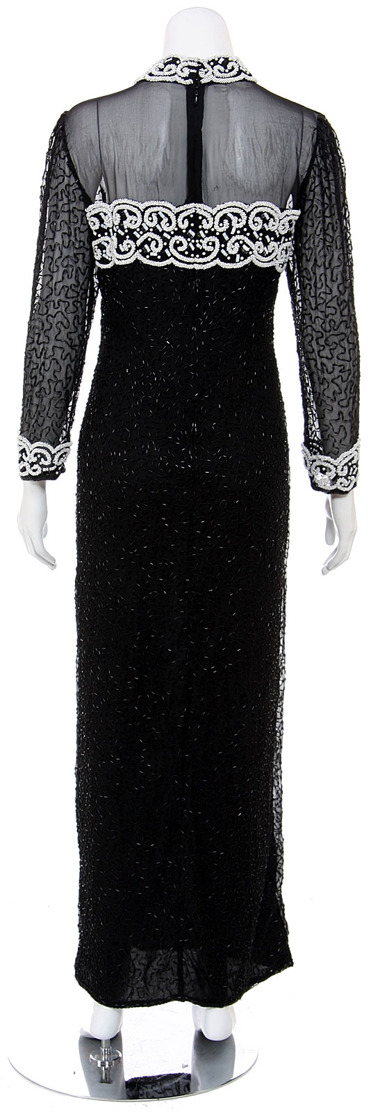 See Thru Bodice and Beads Long Gown — back