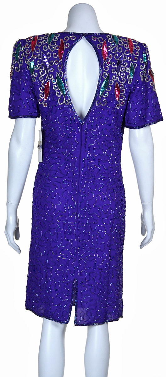 Round Neck Short Sequin Cocktail Dress — back
